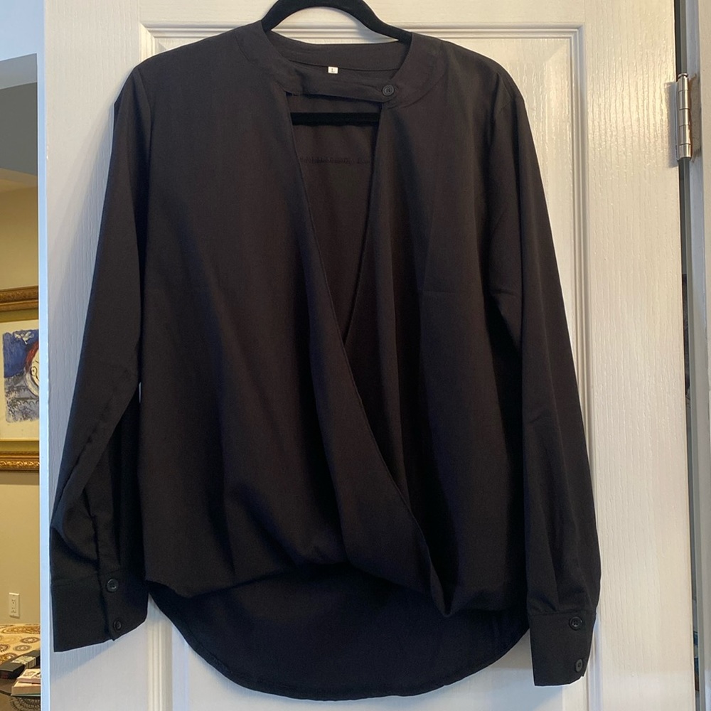 Black top with chocked neck